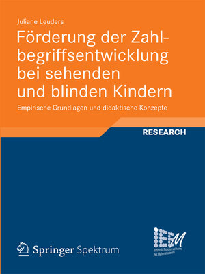 cover image of Förderung der Zahlbegriffsentwicklung bei sehenden und blinden Kindern